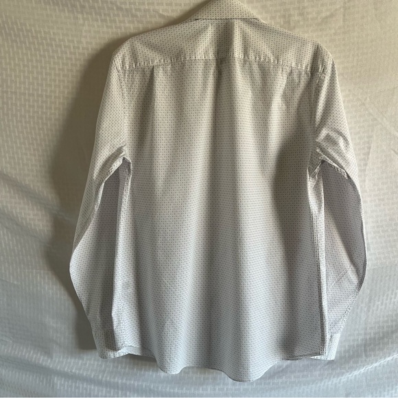 Ben Sherman Tailoring Stretch Button Up Long Sleeve Shirt White Blue Size Med - Picture 2 of 10